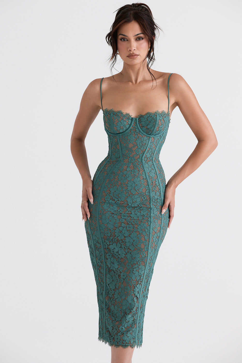 Forest lace midi dress