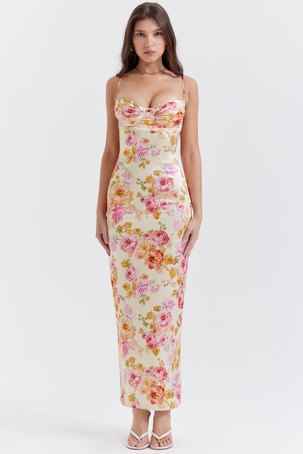 Ivory maxi dress with flowers