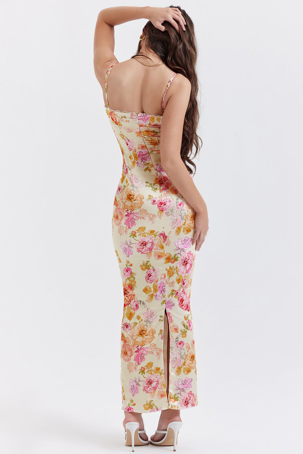 Ivory maxi dress with flowers