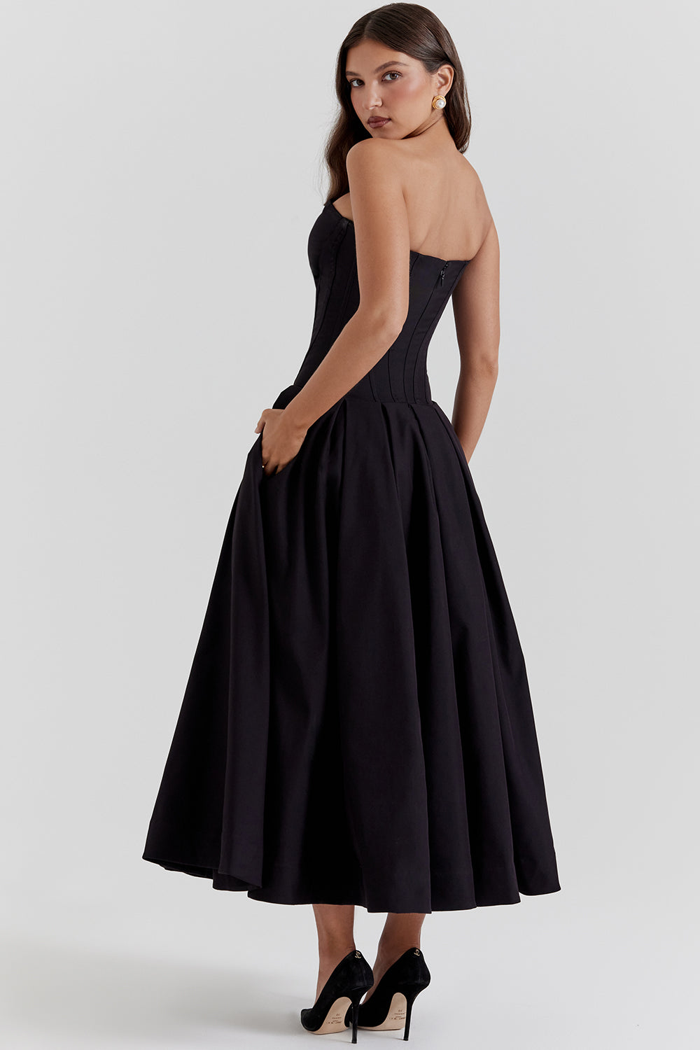 Ballerina strapless midi dress