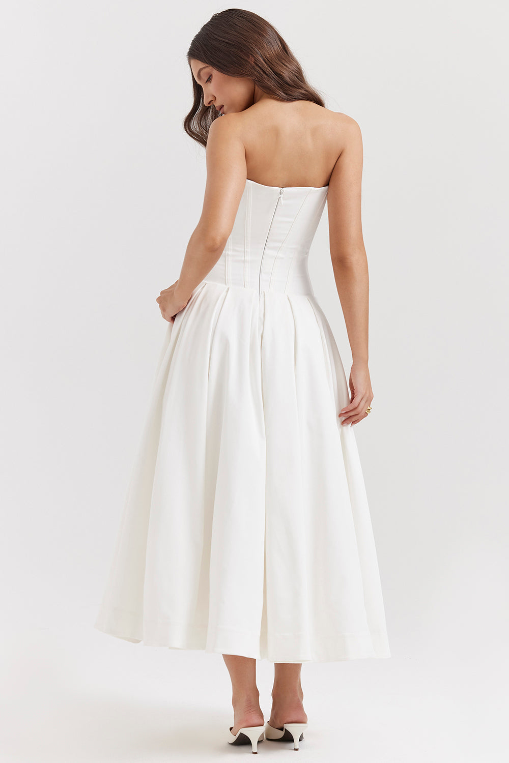 Strapless midi dress