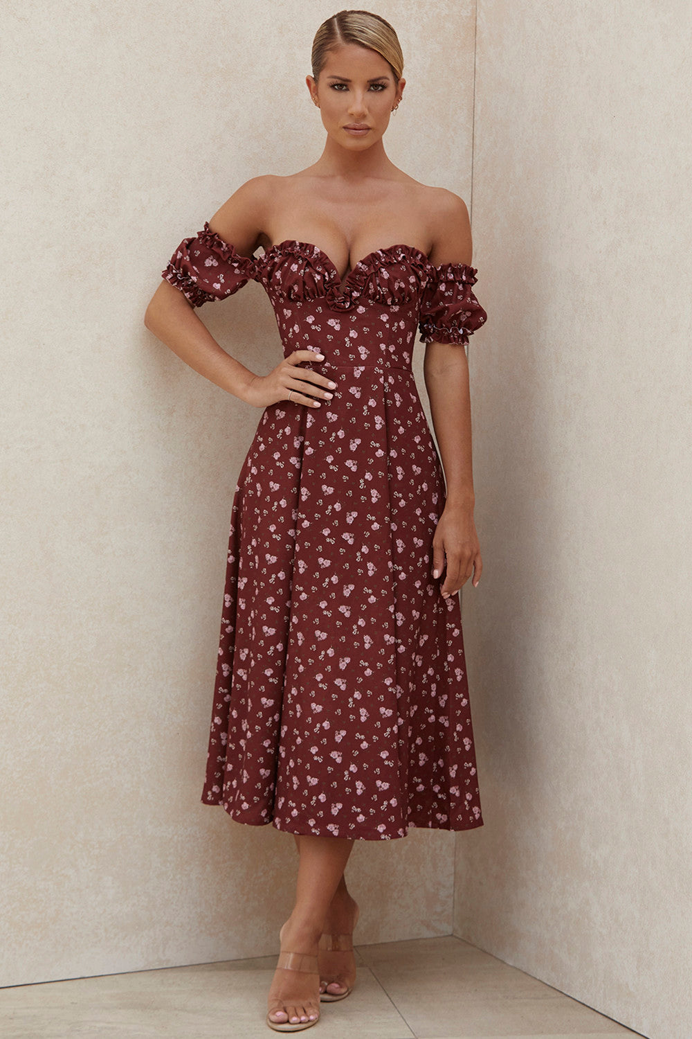 Floral strapless midi sundress