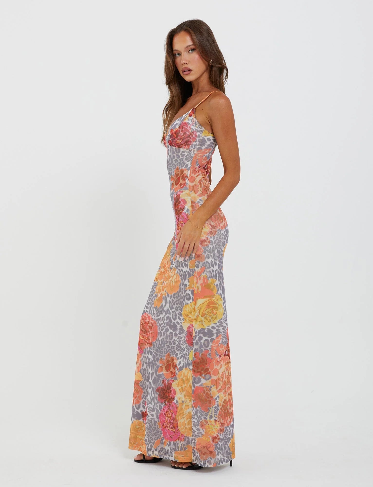 Spaghetti Straps V-Neck Maxi Dress