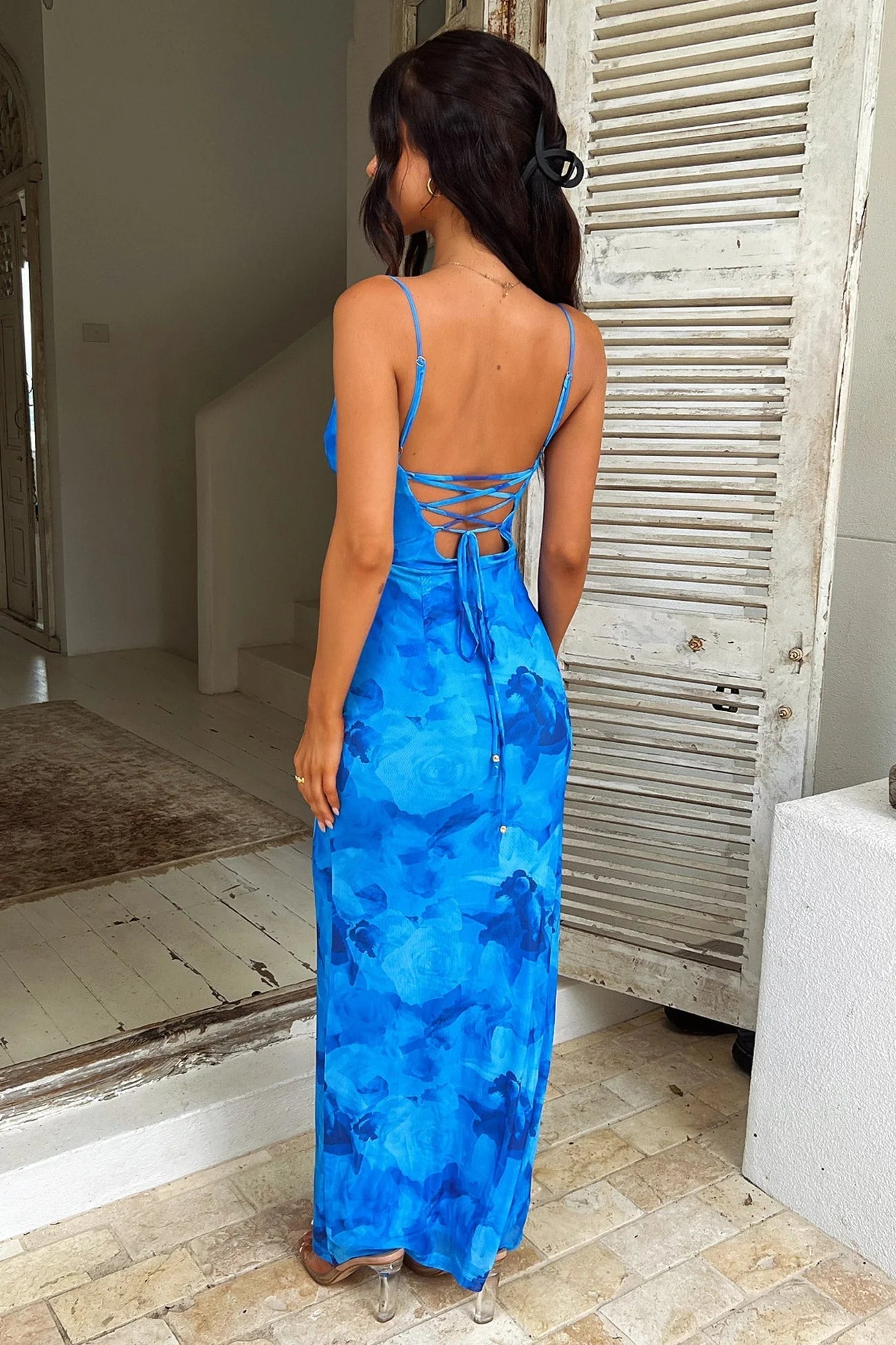 Blue Floral Maxi Dress