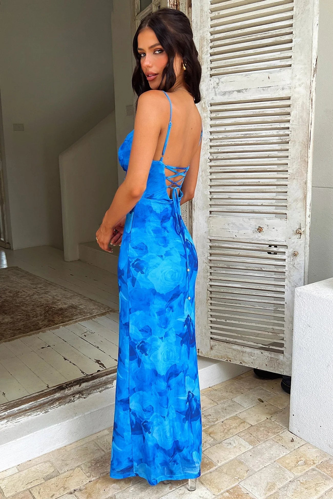 Blue Floral Maxi Dress