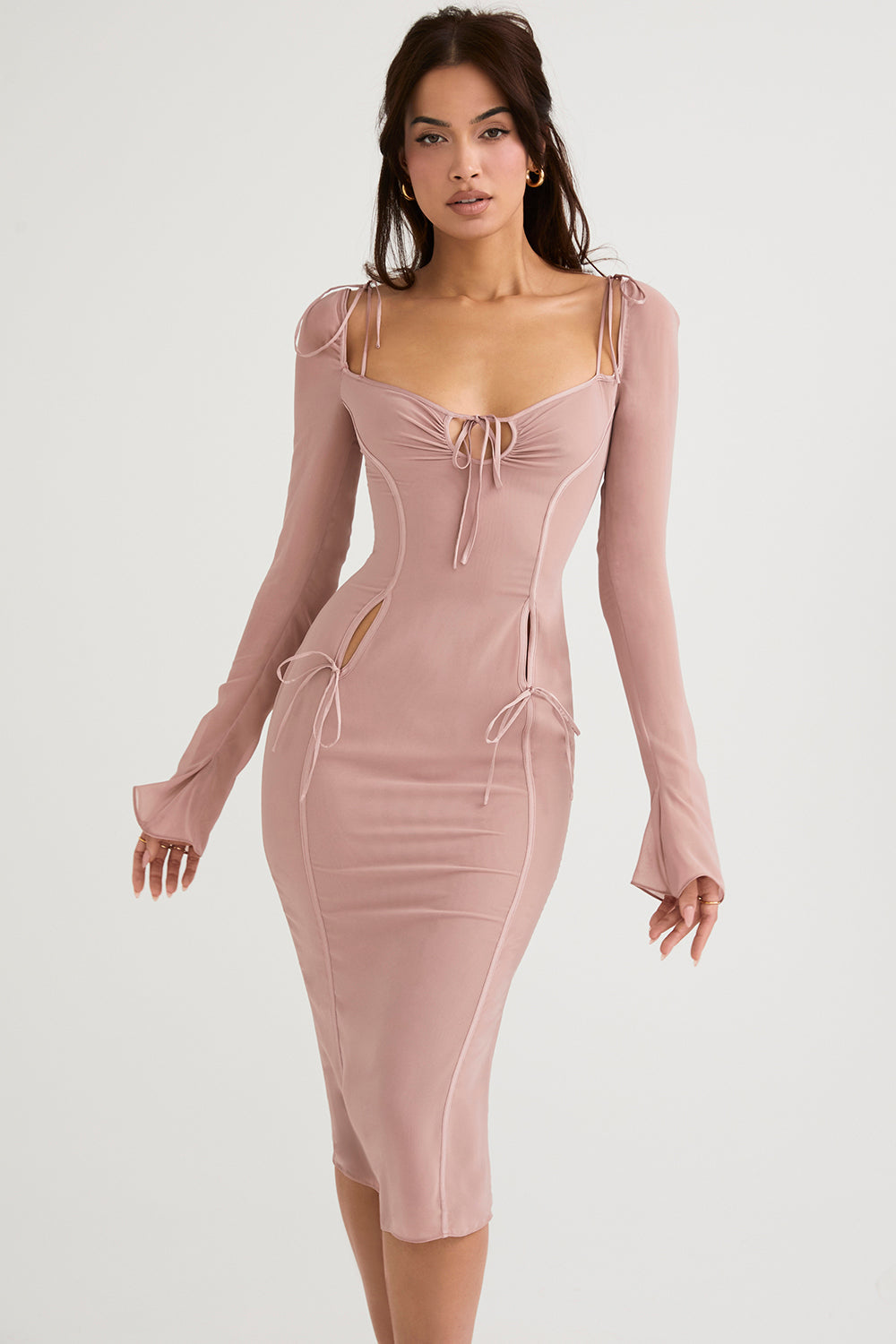 Midi dress with cutout