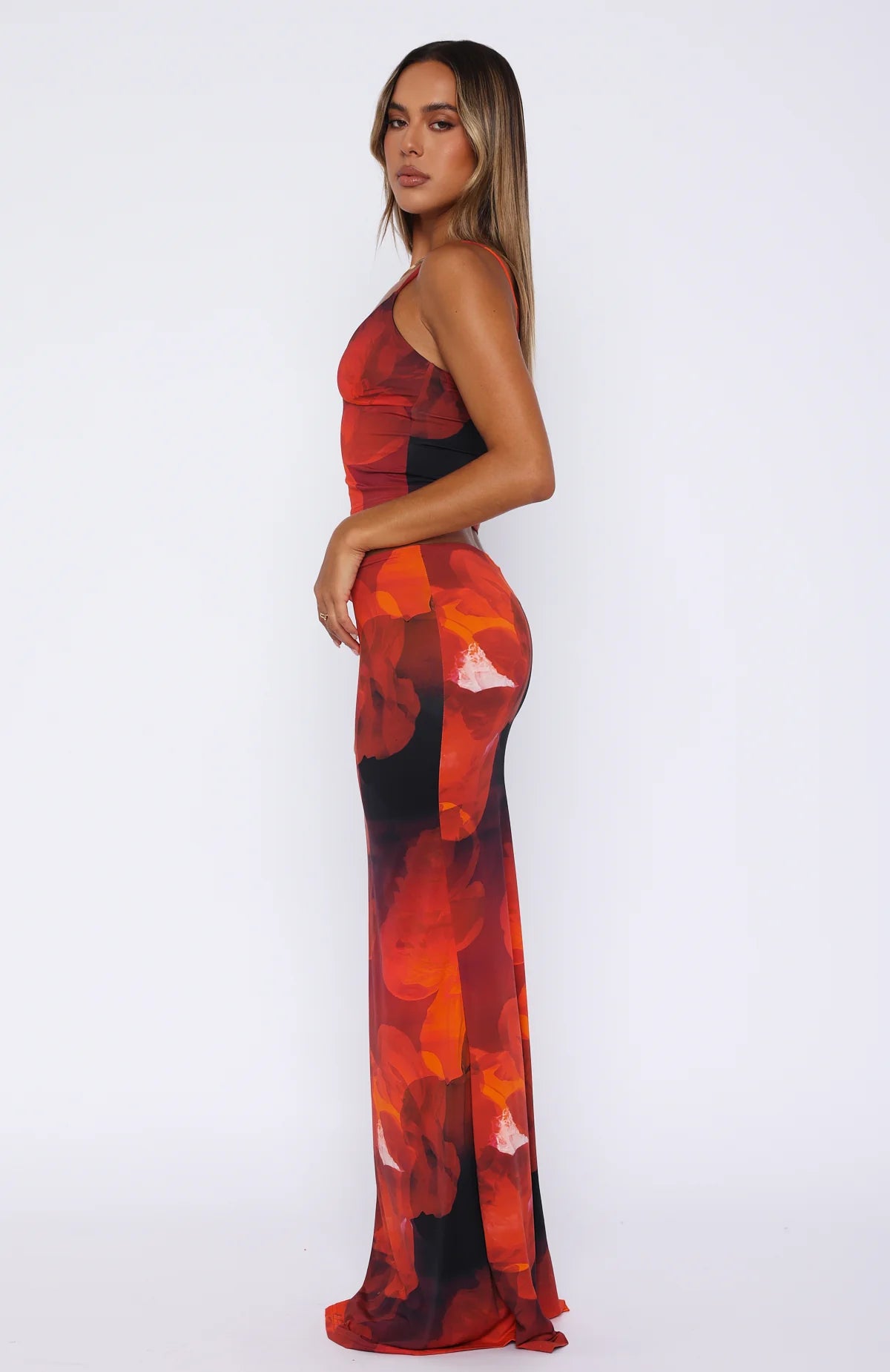 High Waist Maxi Skirt With Print