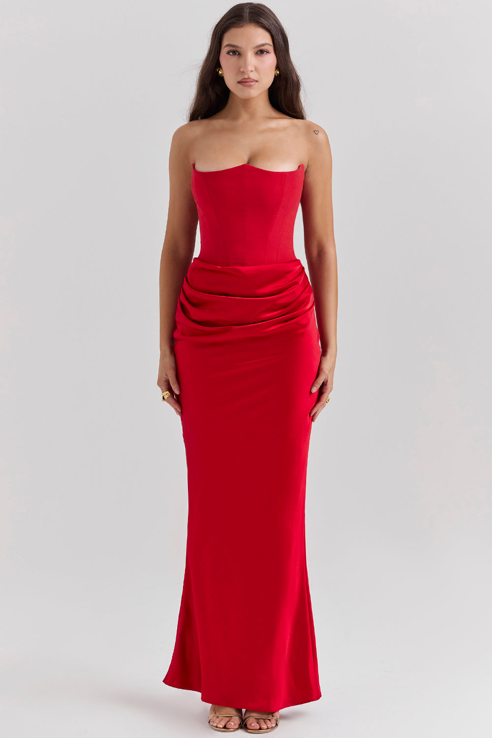 Strapless corset maxi dress