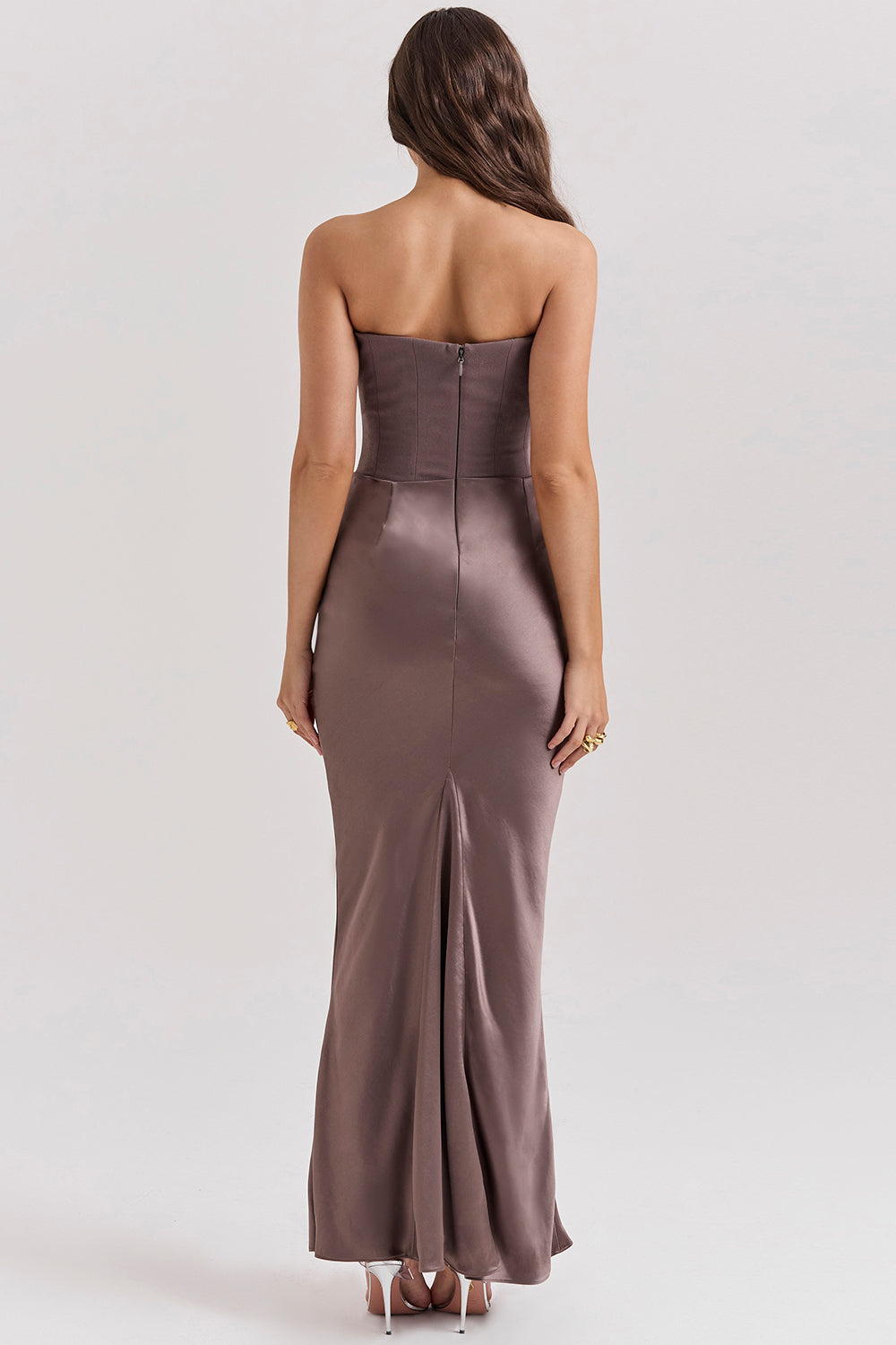 Strapless corset maxi dress