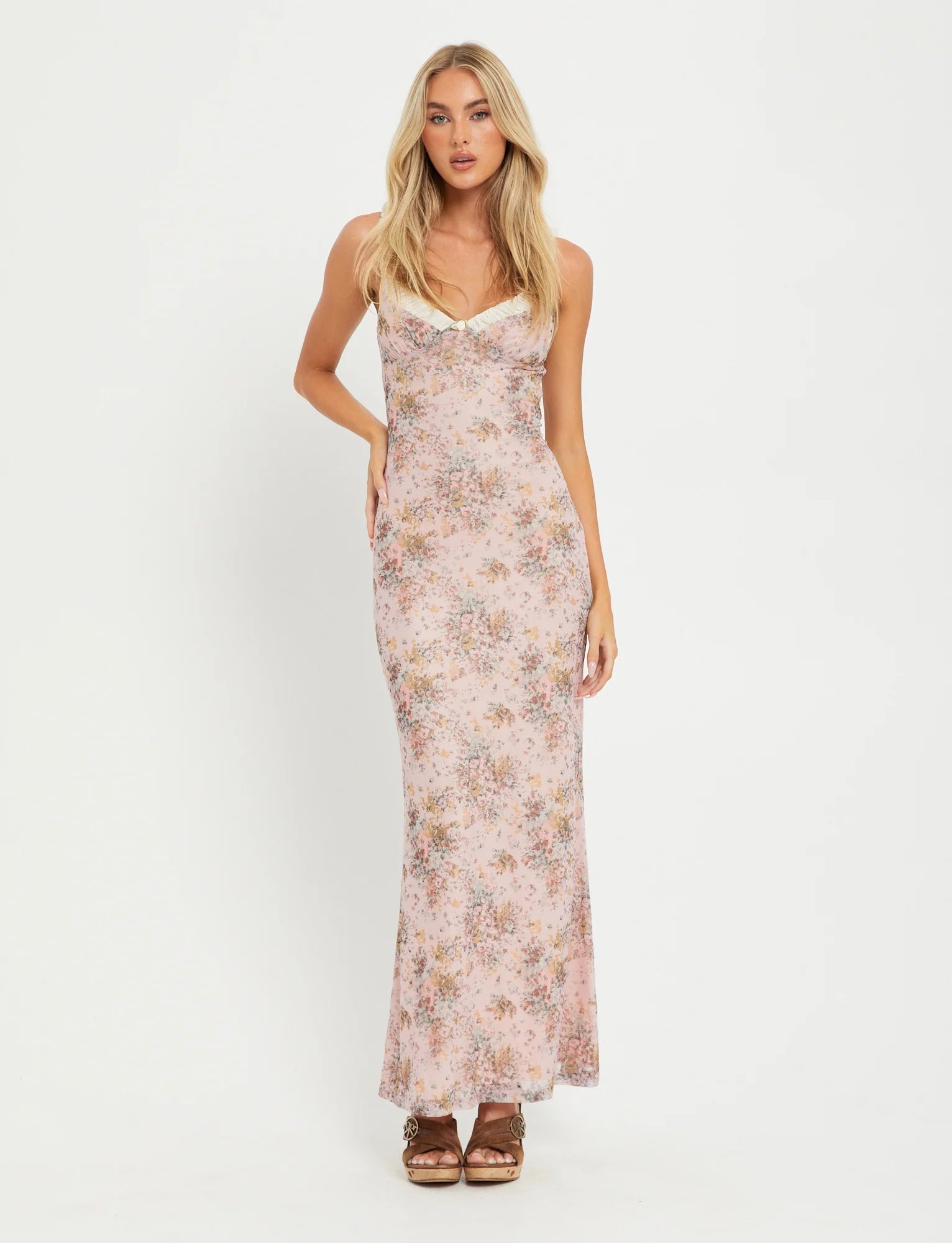 Bodycon V-Neck Maxi Dress