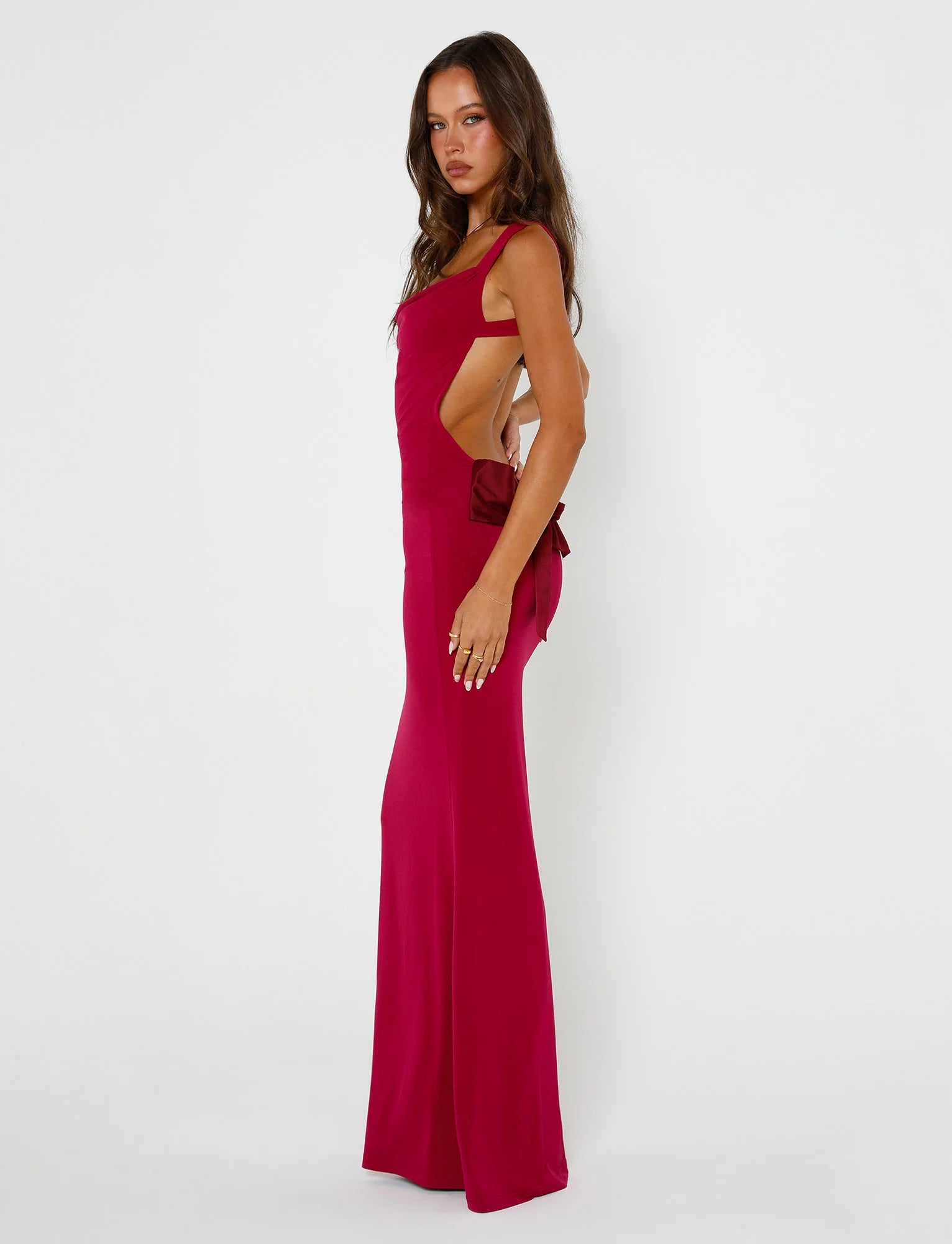 Back Bow Bodycon Maxi Dress