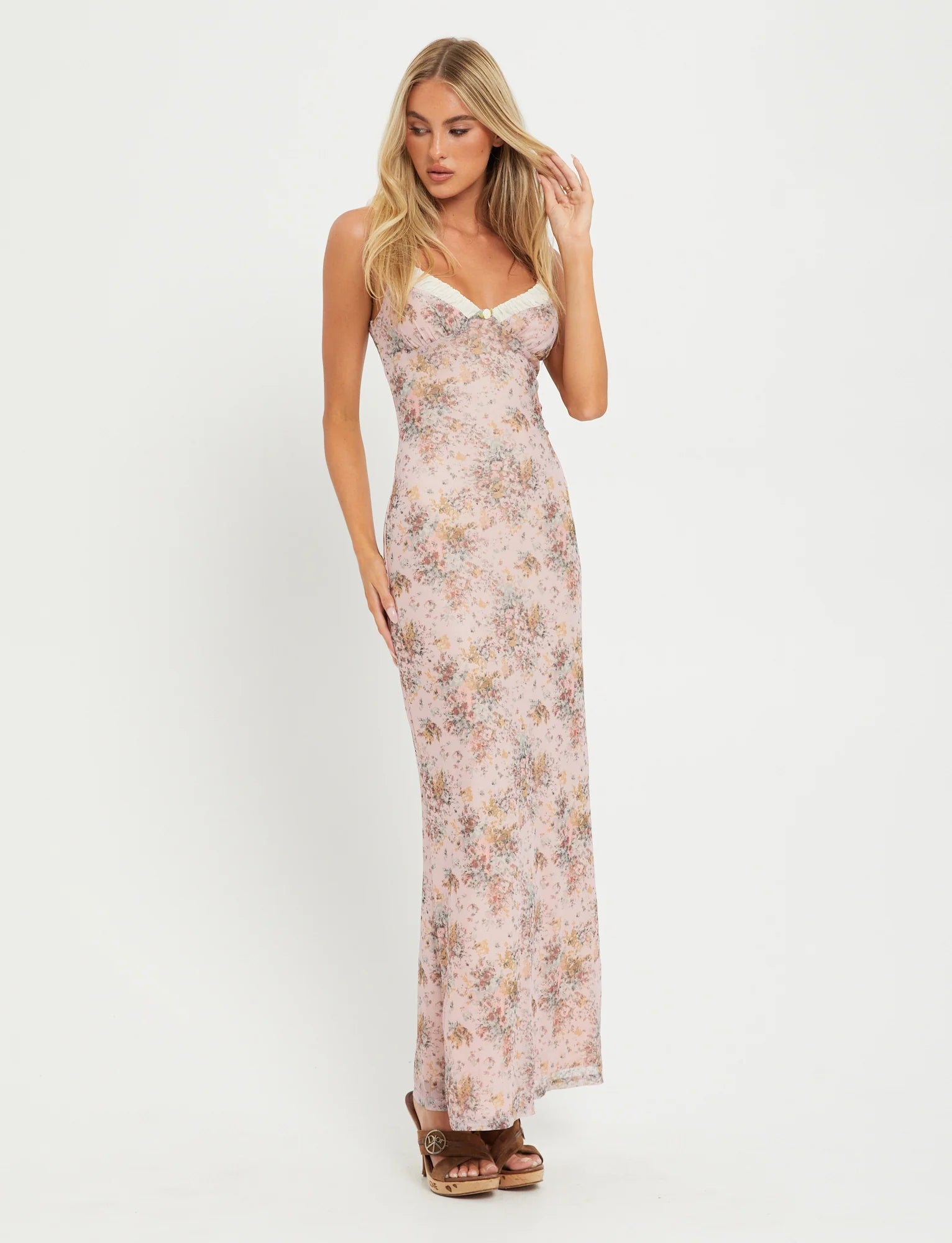 Bodycon V-Neck Maxi Dress