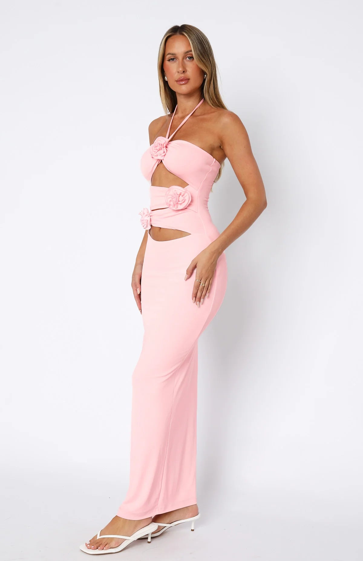 Strapless Maxi Dress With Flower