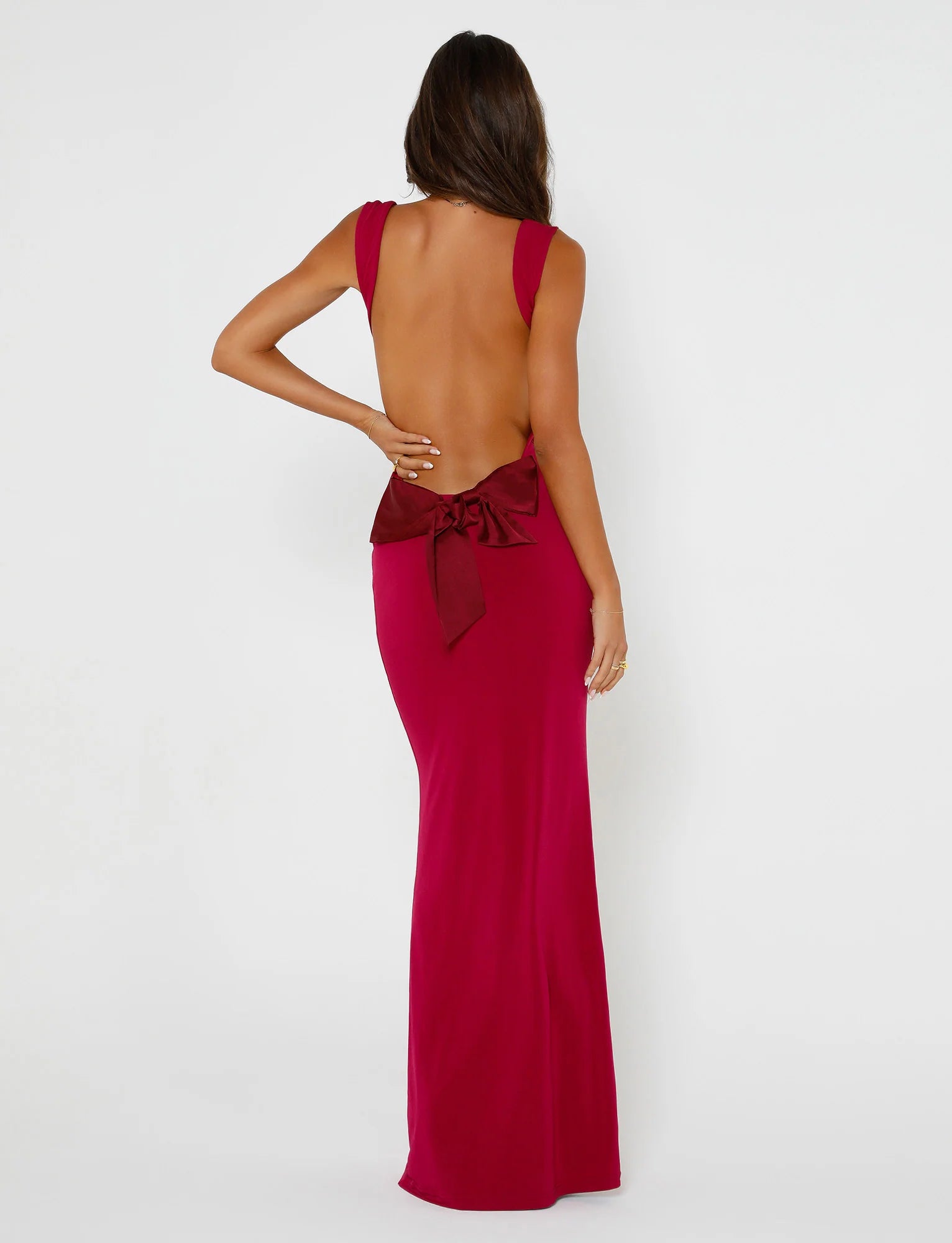 Back Bow Bodycon Maxi Dress