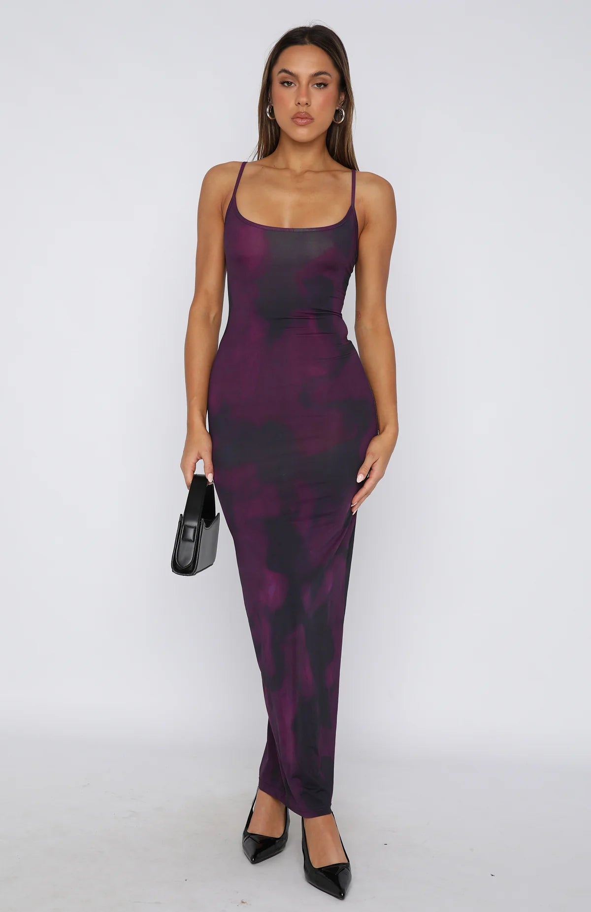 Maxi Dress In Purple With Straps