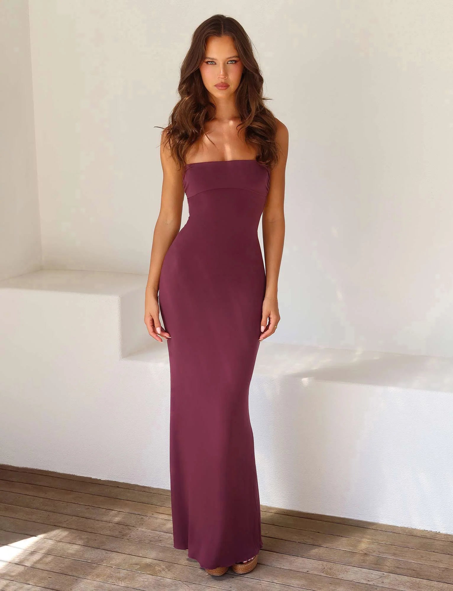 Open Back Bandeau Style Maxi Dress