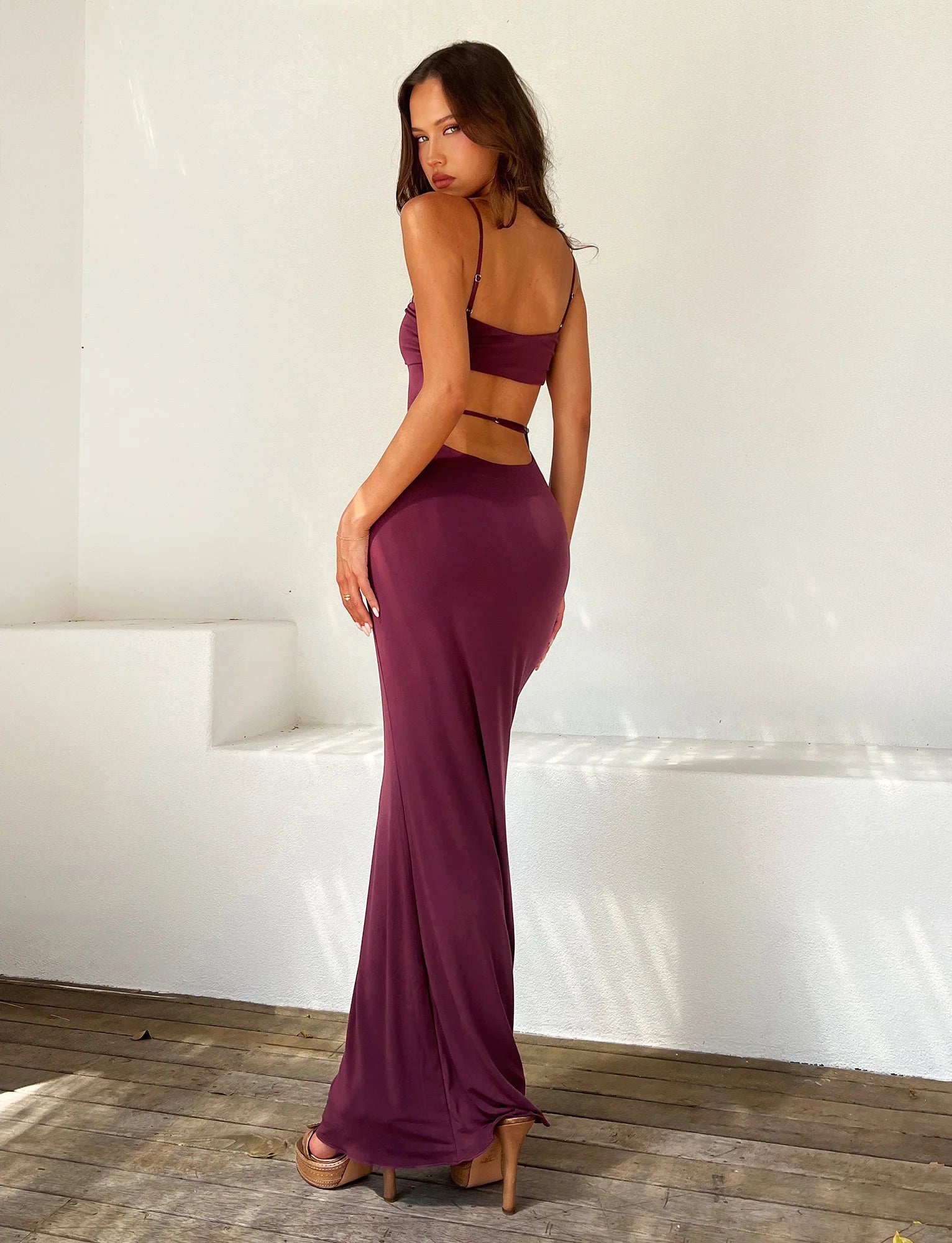 Open Back Bandeau Style Maxi Dress