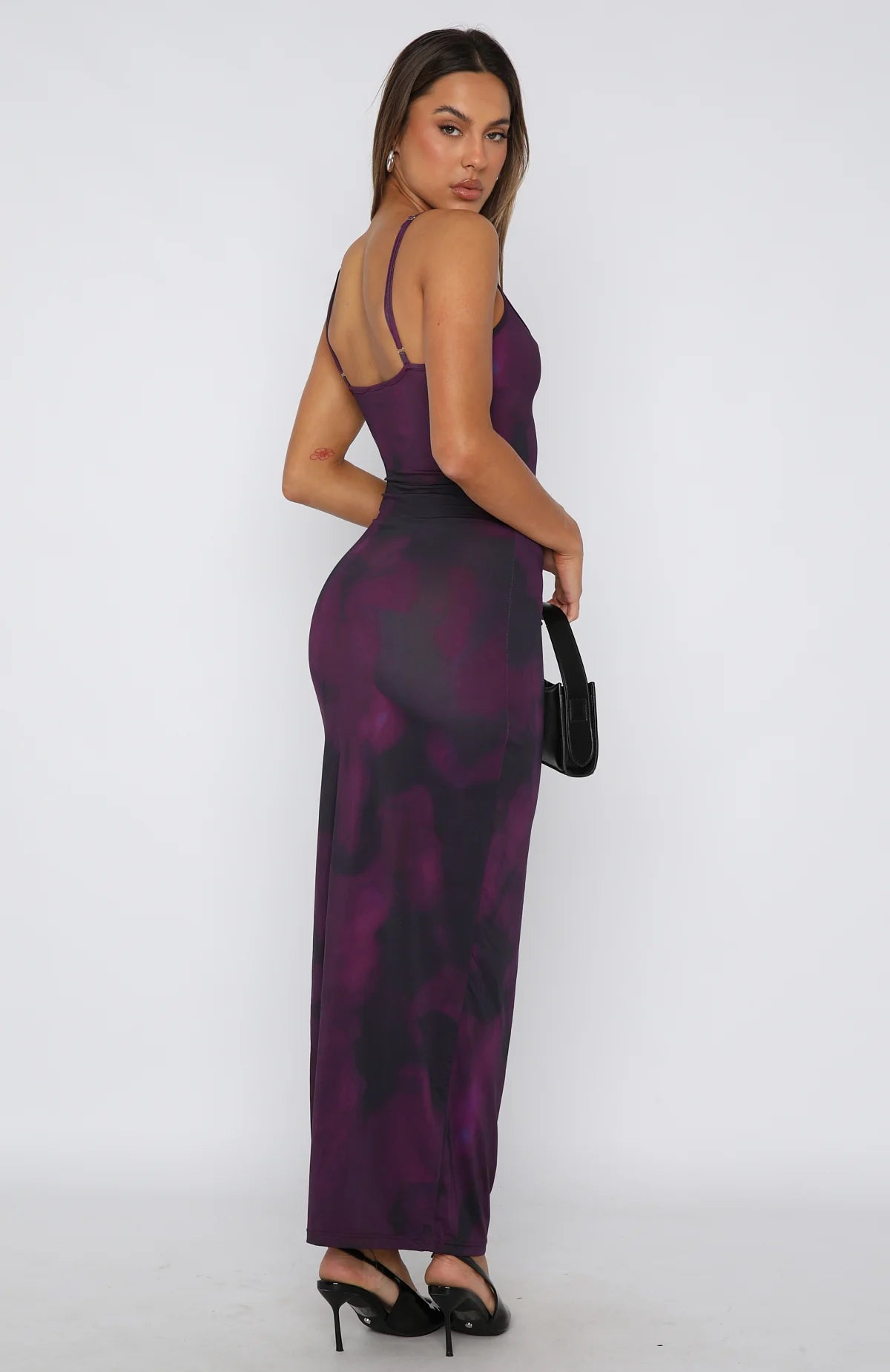 Maxi Dress In Purple With Straps