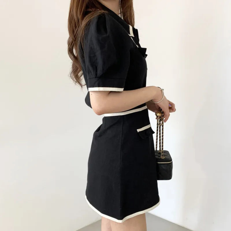 Puff Sleeve Shirt With High-Waisted Skirt Set