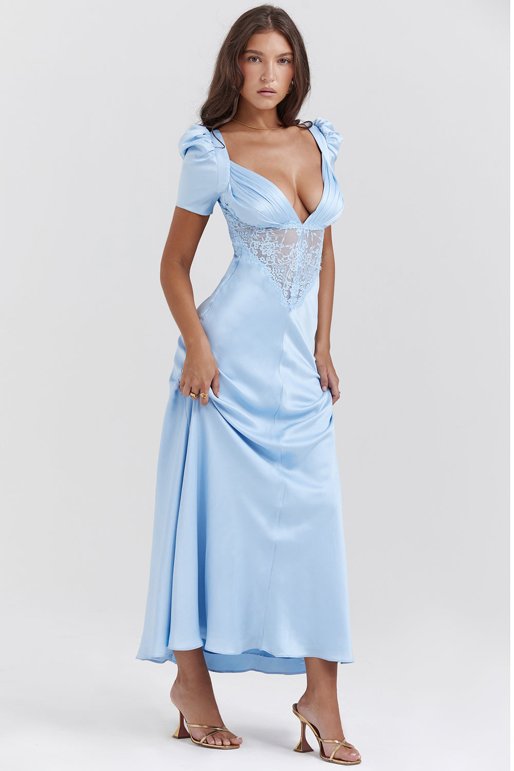 Pure silk and lace dress