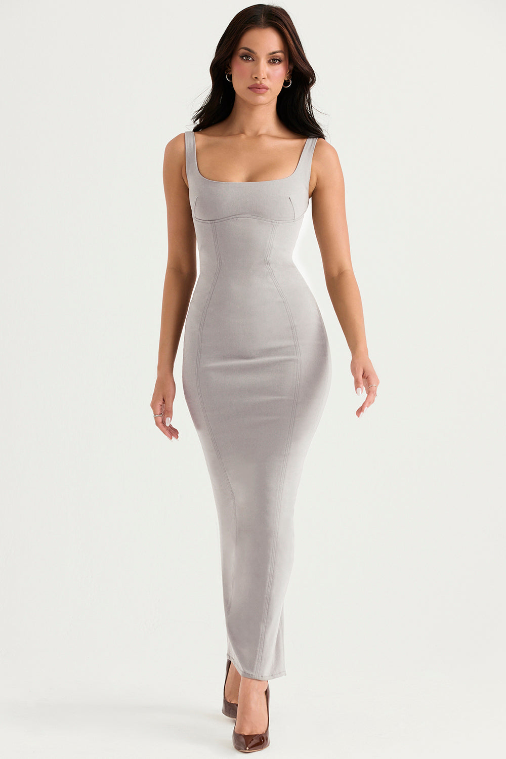 Smoke bodycon maxi dress