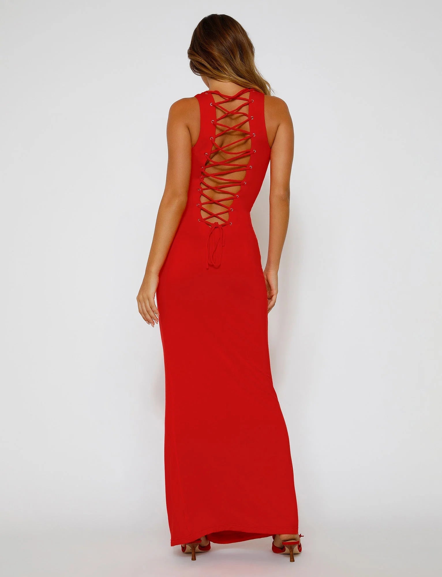 Back Lace Up Maxi Dress