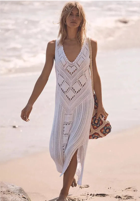 Summer knitted hollowed out dress