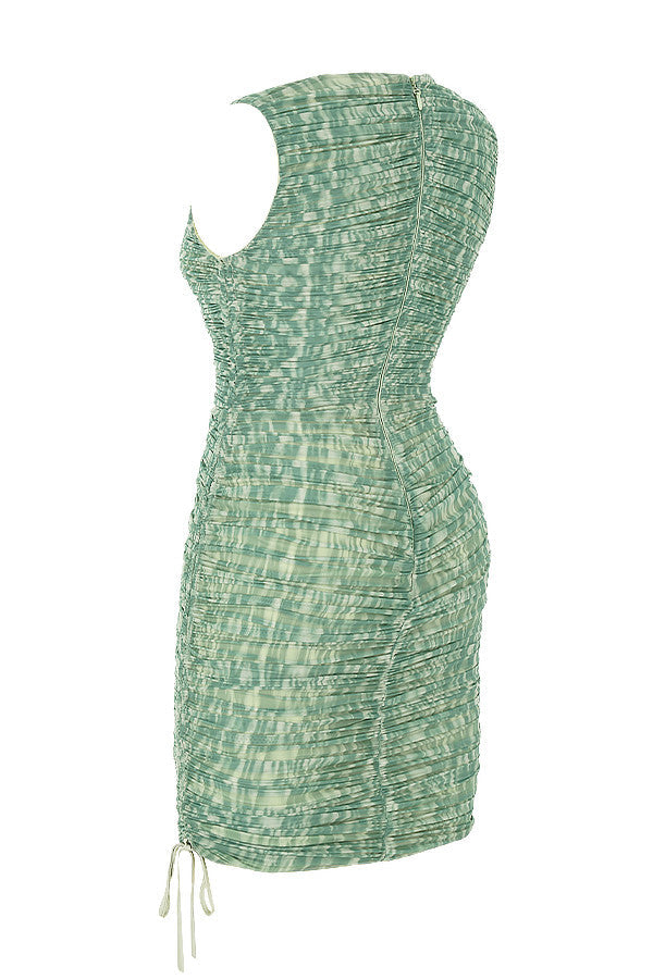 Ivy mesh mini dress with ruffles