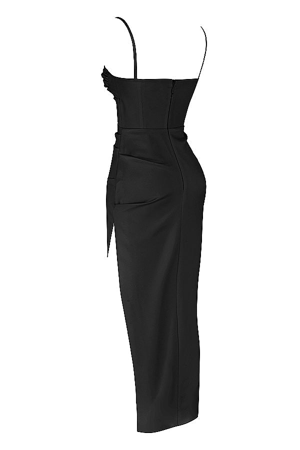 Pleated corset midi dress