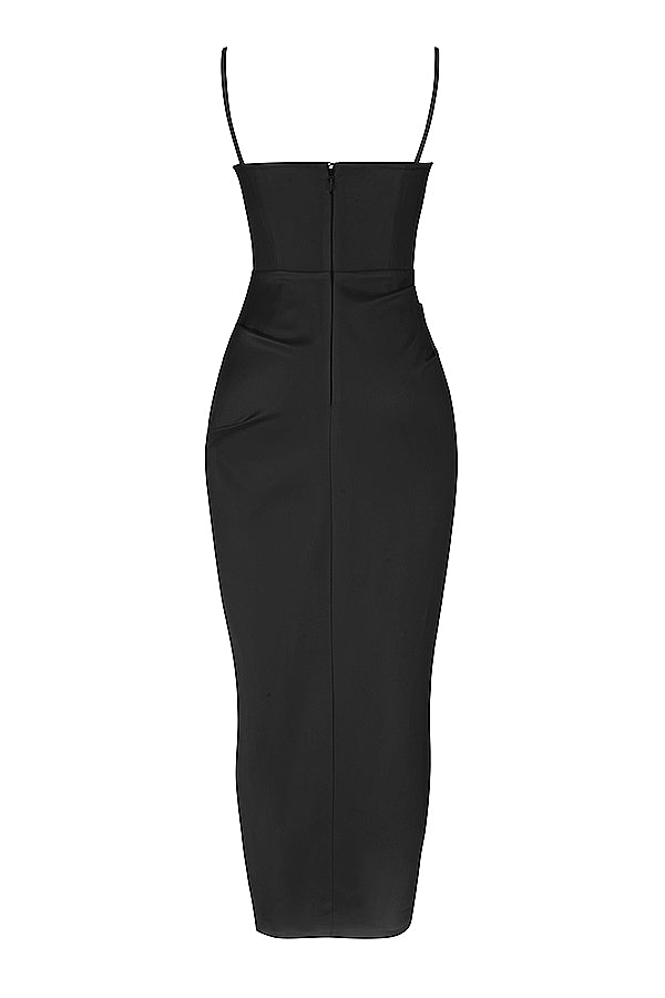 Pleated corset midi dress