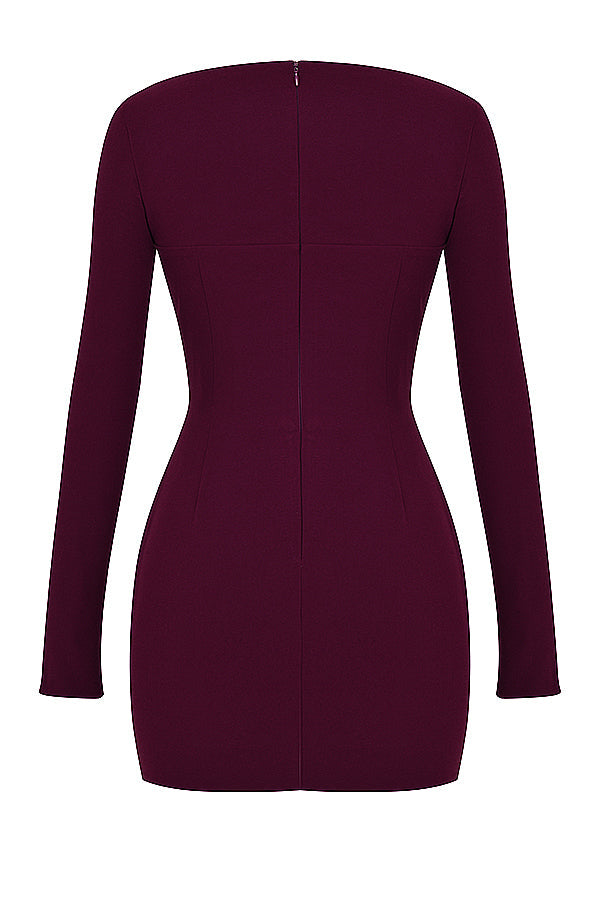 Merlot deep cut corset dress