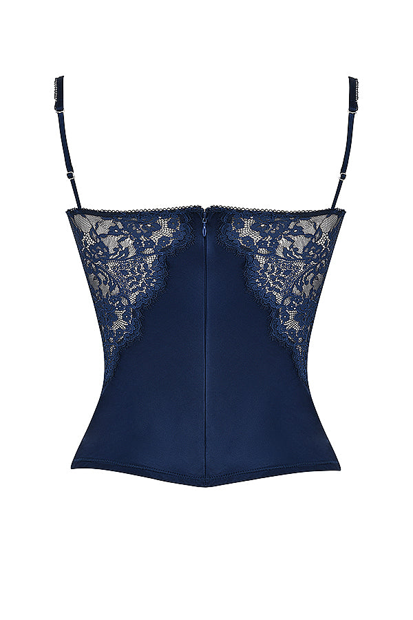 Navy Blue Top With Lace