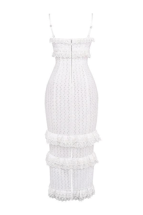 White broderie maxi dress