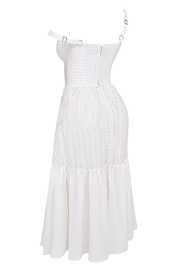 White midi sundress from Broderie Anglaise