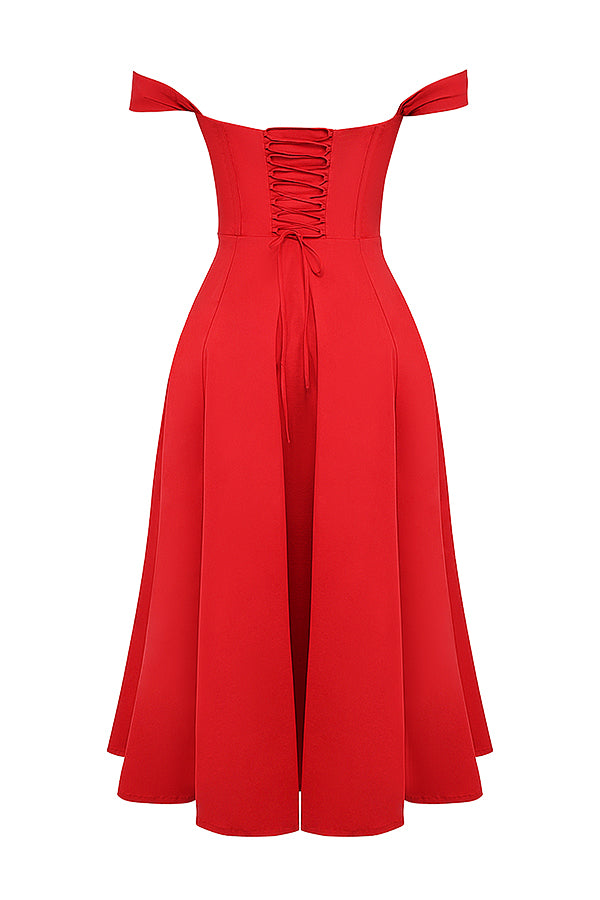 Deep red midi sundress