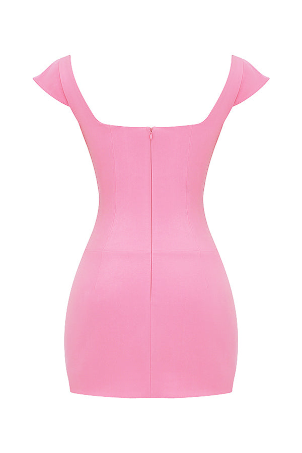 French pink corset mini dress