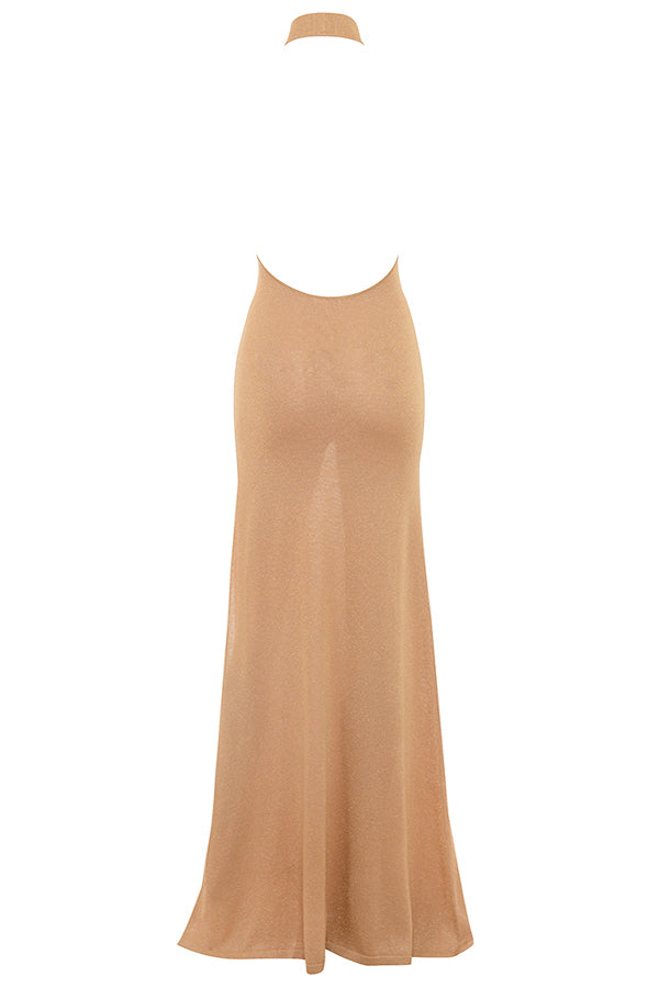 Gold knitted maxi dress