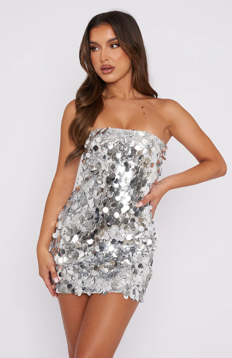 Strapless Sequin Mini Dress