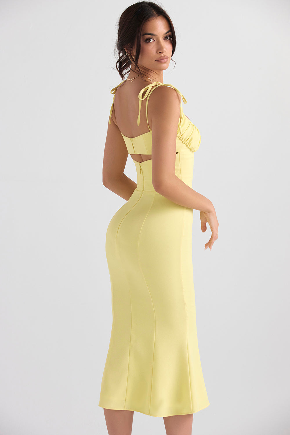 Midi dress with cut-out buttercups