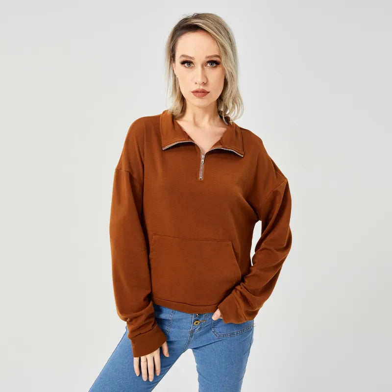 Half Zip Cropped Sweater