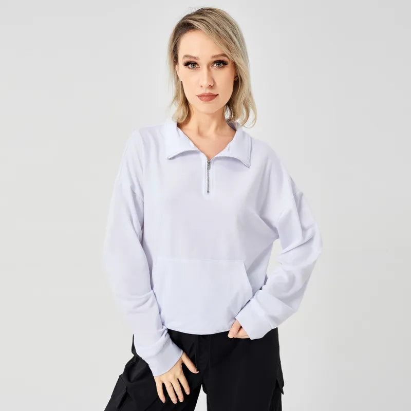 Half Zip Cropped Sweater