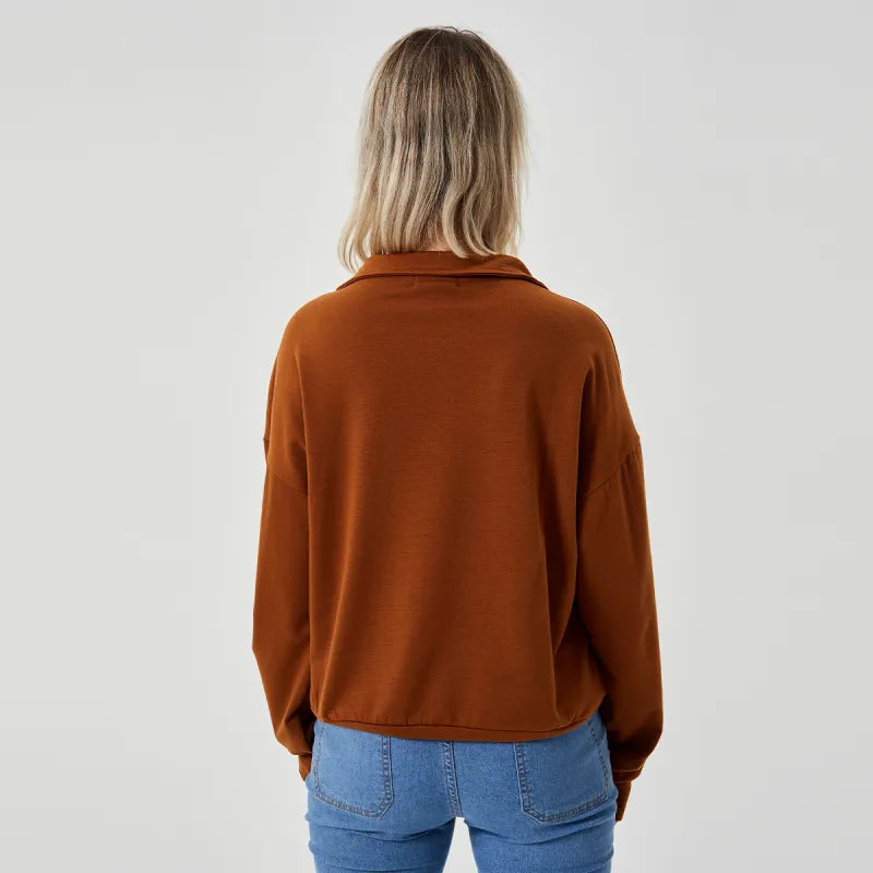 Half Zip Cropped Sweater