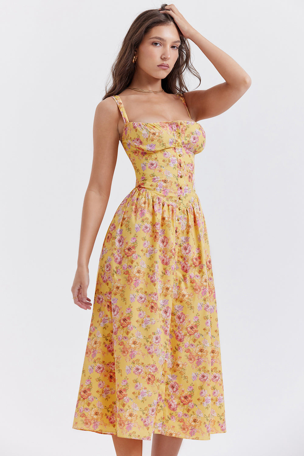 Midi sundress with flowers