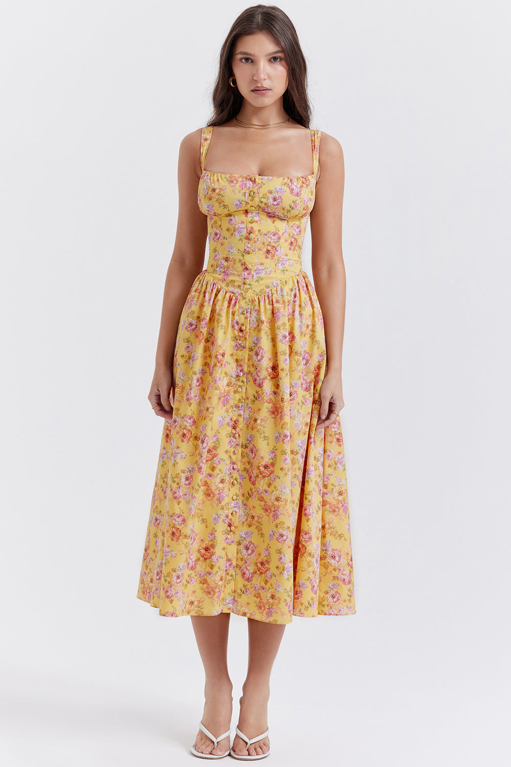 Midi sundress with flowers