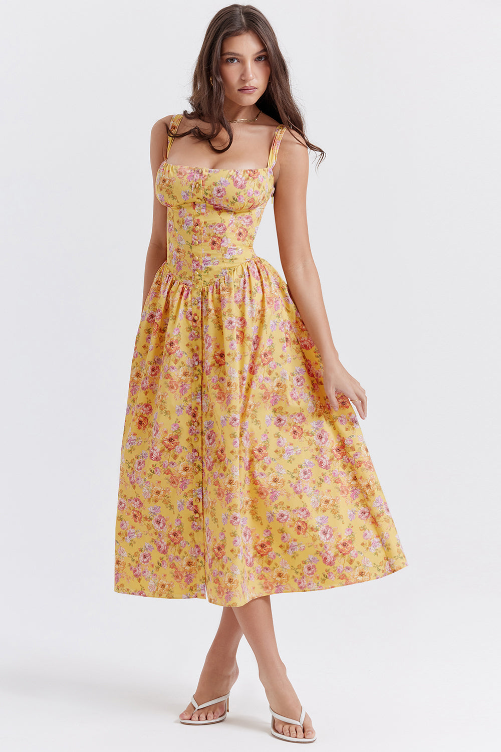 Midi sundress with flowers