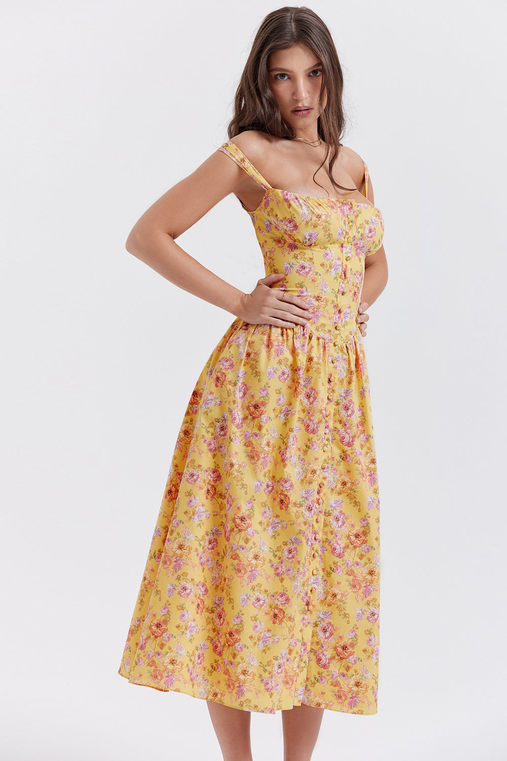 Midi sundress with flowers