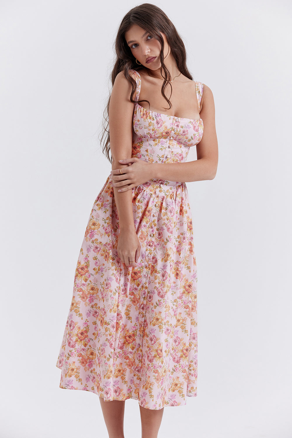 Midi sundress with flowers