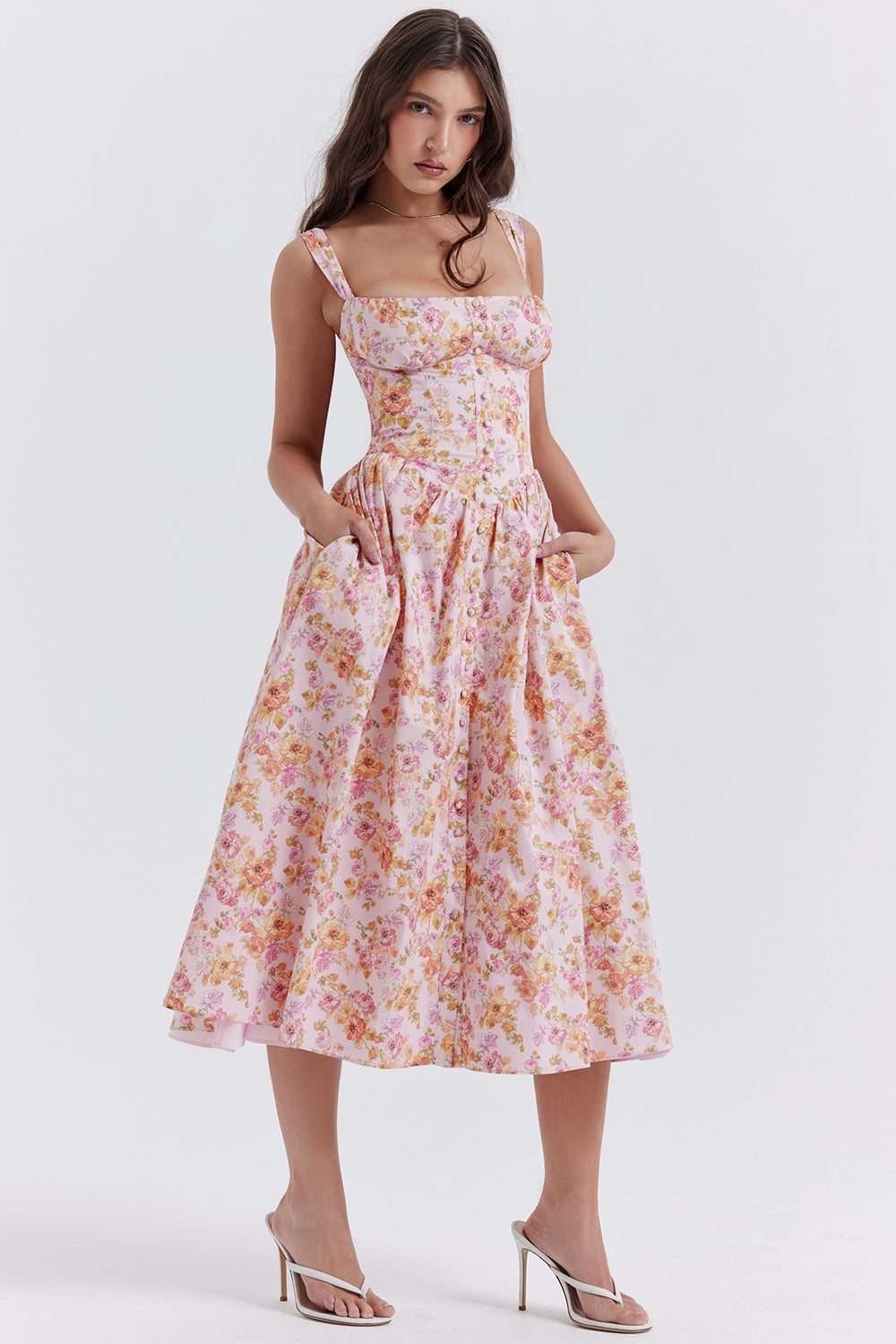 Midi sundress with flowers