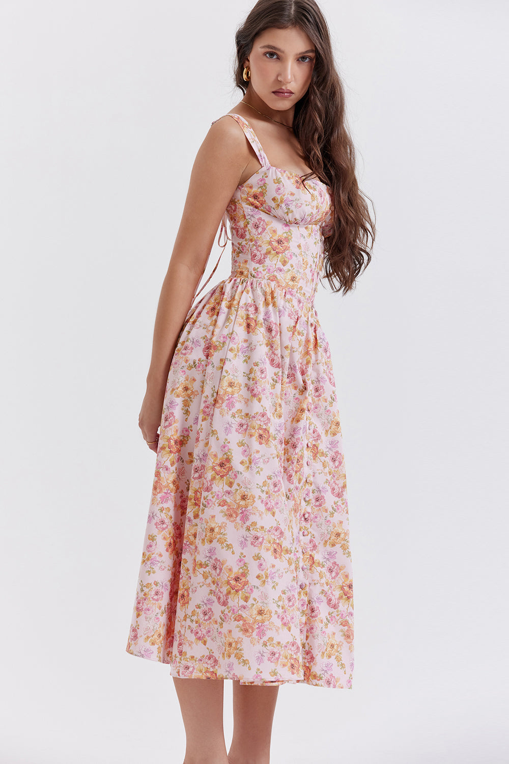 Midi sundress with flowers