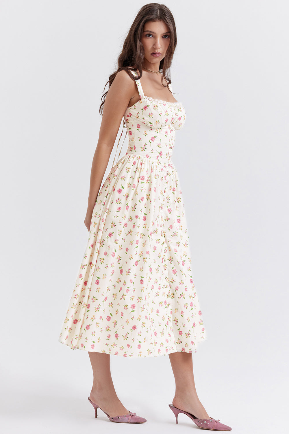 Midi sundress with flowers